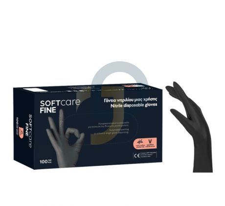 Nitrilové rukavice Soft Care FINE BLACK veľkosť: L  / balenie: 100ks