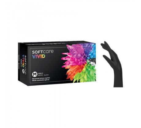 Nitrilové rukavice Soft Care VIVID BLACK - veľkosť: S / balenie: 100ks